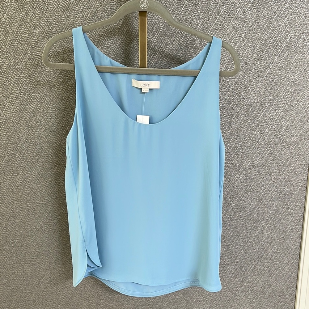 Loft top. Pale blue. Size M. New with tags.